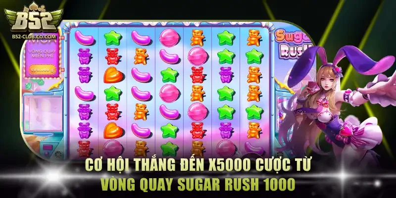 Cơ hội thắng đến x5000 cược từ vòng quay Sugar Rush 1000