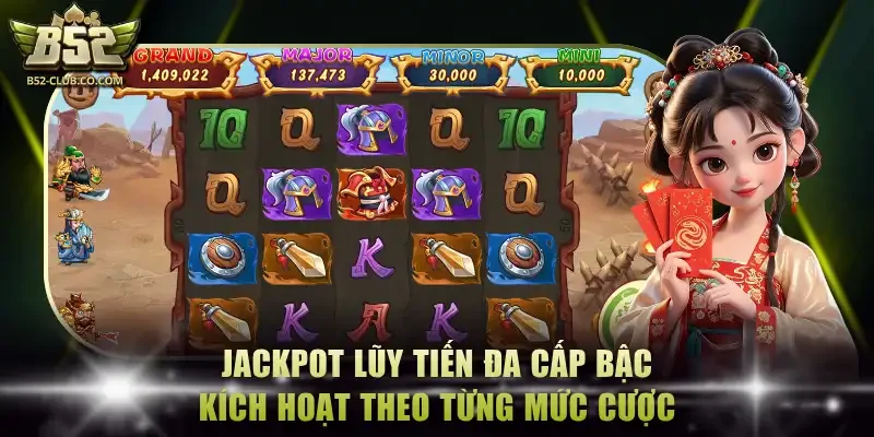 Jackpot lũy tiến đa cấp bậc kích hoạt theo từng mức cược