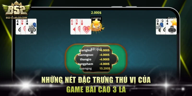 Những nét đặc trưng thú vị của game bài cào 3 lá